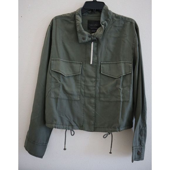 Sanctuary XJ9222E1 Women Sz M Green Elanor Tencel Lyocell Utility Jacket - Picture 1 of 9